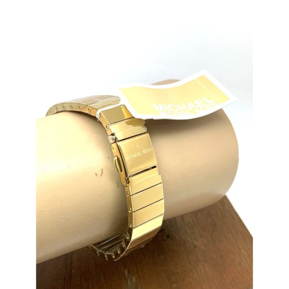 Michael Kors Women's Watch MK4885 Quartz Gold Stainless Steel Petite Tank 15mm - Picture 10 of 14